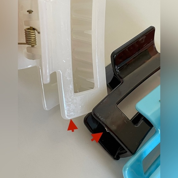 Pink Multicolored Rectangular Medium Size Claw Clip Hair Accessory 5 Pack Bundle - Picture 12 of 13